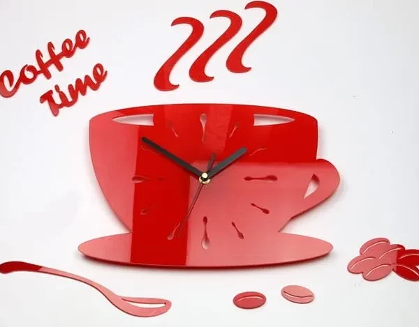 Nástěnné hodiny Coffe 33 cm červené