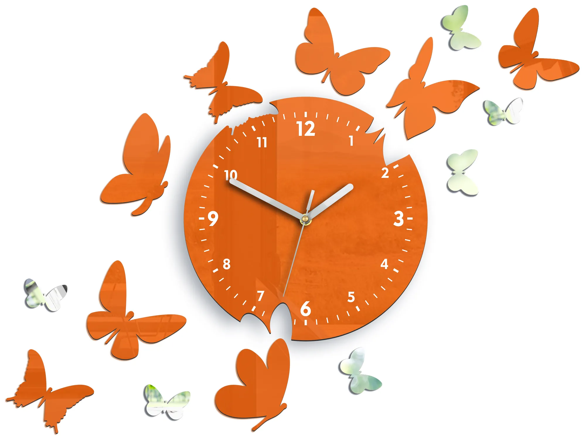 Nástěnné hodiny Motyle 28 cm oranžové Nástěnné hodiny Motyle 28 cm oranžové