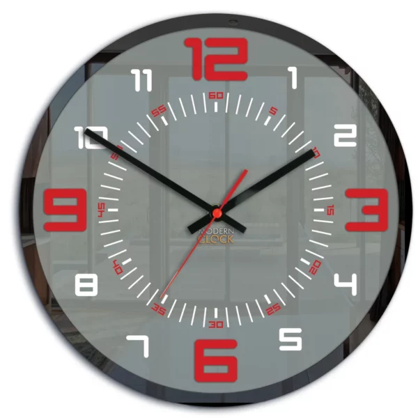 Nástěnné hodiny Orion 30 cm červené/šedé