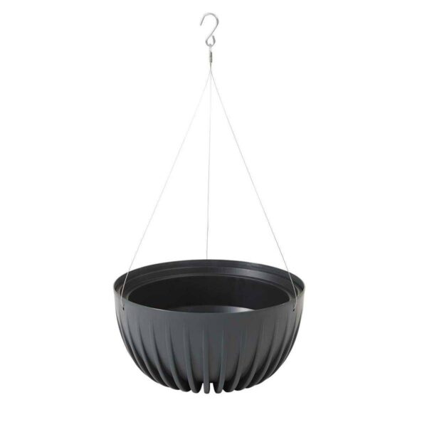 Závěsný květináč STRIPPED ECO 24 cm antracitový