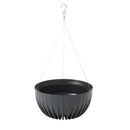 Závěsný květináč STRIPPED ECO 24 cm antracitový Závěsný květináč STRIPPED ECO 24 cm antracitový
