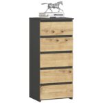 Komoda CL5 40 cm grafitově šedá/dub artisan