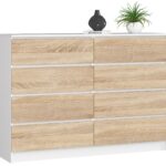 Komoda Rollo X 140 cm biela/dub sonoma