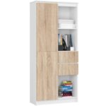 Skriňa Rexa II 80 cm biela/dub sonoma