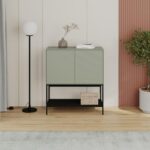 Komoda Houseland Amira 80 cm sivo-zelená