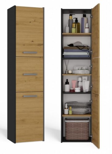 Kúpeľňová skrinka S43 170 cm antracit/dub artisan Kúpeľňová skrinka S43 170 cm antracit/dub artisan