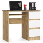 Psací stůl A-6 90 cm dub artisan/bílý pravý