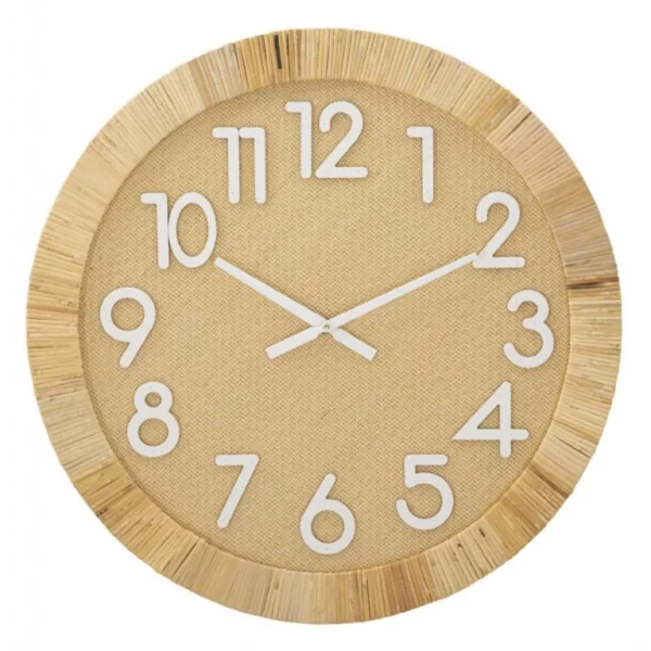 Ratanové nástěnné hodiny Boho 60 cm hnědé