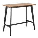 Barový stôl Roxby 120 cm z masívu dub prírodný/čierny
