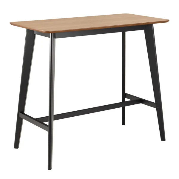 Barový stôl Roxby 120 cm z masívu dub prírodný/čierny