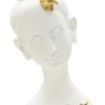 Buddha A 21 cm biela/zlatá dekorácia na stôl