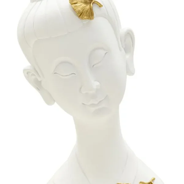 Buddha A 21 cm biela/zlatá dekorácia na stôl