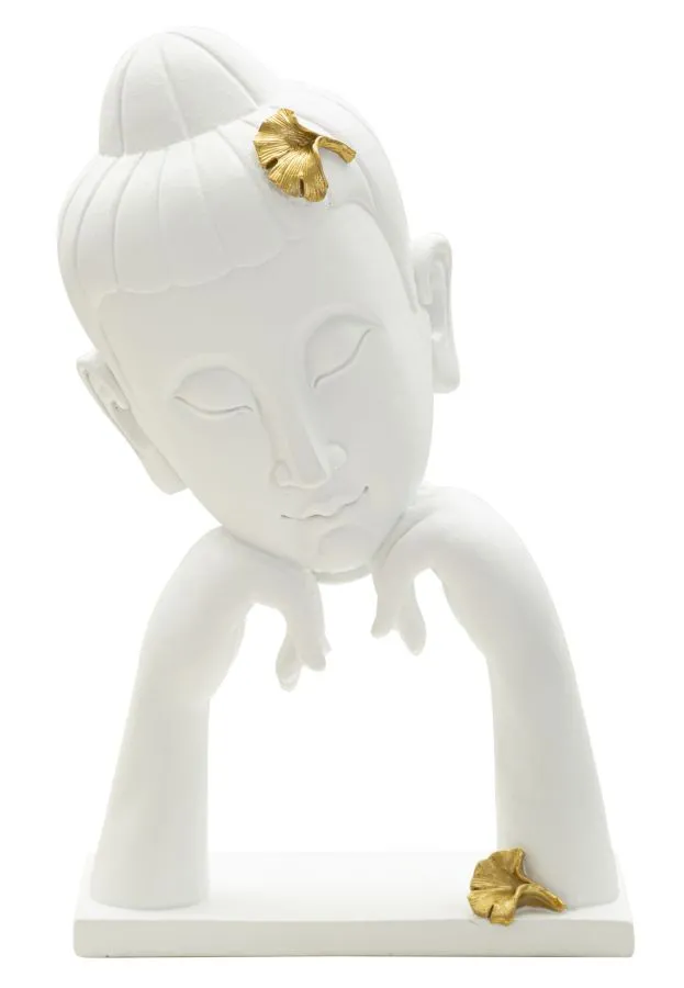 Buddha dekorácia na stôl B 21 cm biela/zlatá Buddha dekorácia na stôl B 21 cm biela/zlatá