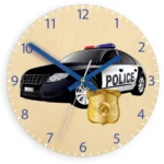 Detské nástenné hodiny Ami Policajné auto 30 cm viacfarebné