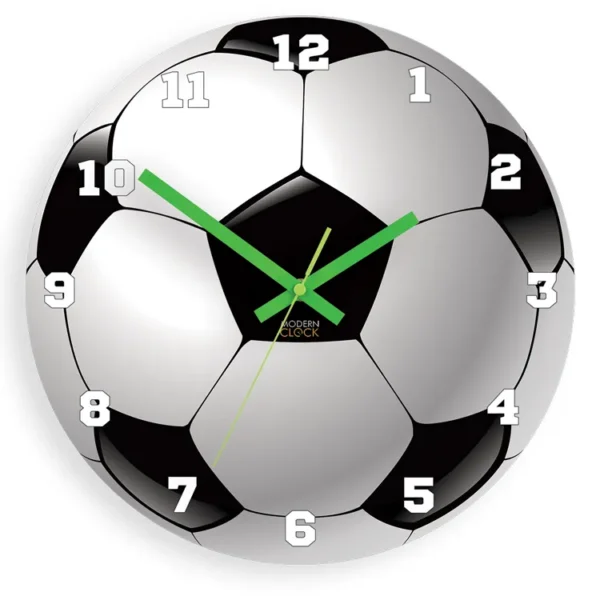 Detské nástenné hodiny Futbal 30 cm čiernobiele