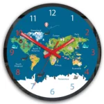 Detské nástenné hodiny Mirro Mapa sveta 30 cm viacfarebné