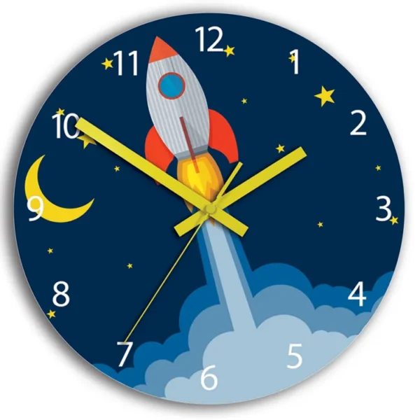 Detské nástenné hodiny Raketa 30 cm viacfarebné