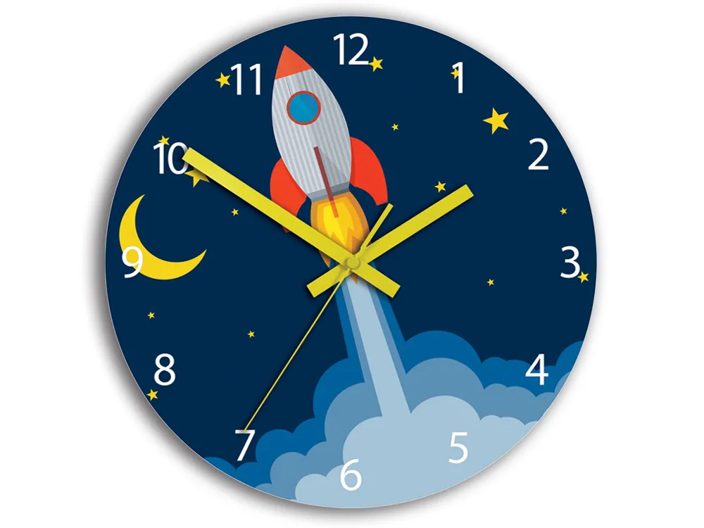 Detské nástenné hodiny Raketa 30 cm viacfarebné Detské nástenné hodiny Raketa 30 cm viacfarebné