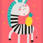 Detský bavlnený uterák KIDS Zebra 30x50 cm ružový