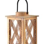 Drevená lampáš Louise 31 cm hnedá