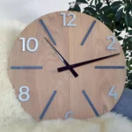Drevené nástenné hodiny Aksel 60 cm dub prírodný/čierny/šedý