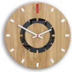 Drevené nástenné hodiny Atena 33 cm červené/biele