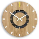 Drevené nástenné hodiny Atena 33 cm žlté/biele