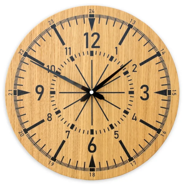 Drevené nástenné hodiny Avatar 33 cm dub prírodný/čierny