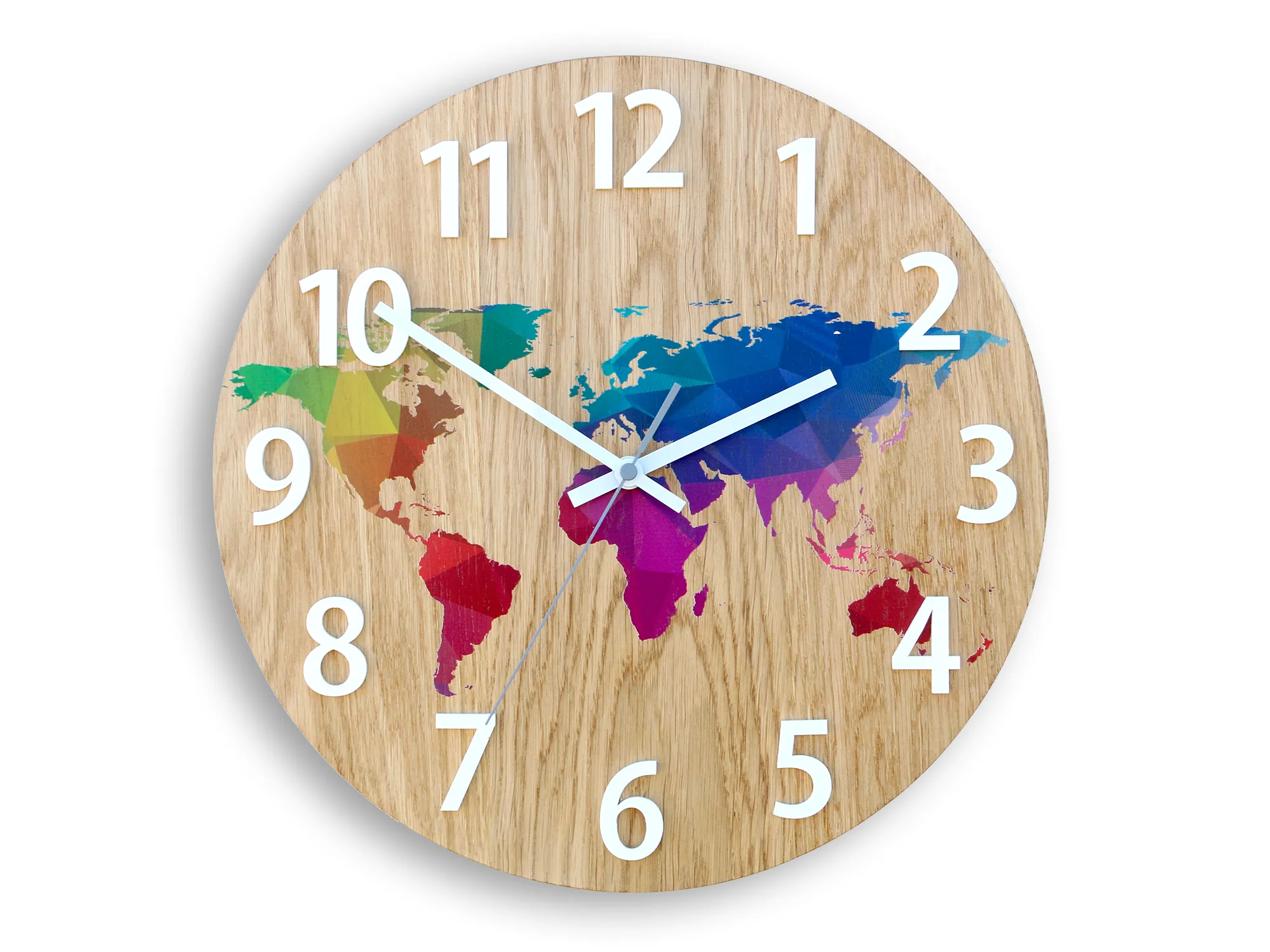Drevené nástenné hodiny Mapa Drevo 33 cm hnedé/farebné Drevené nástenné hodiny Mapa Drevo 33 cm hnedé/farebné