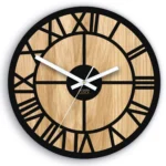 Drevené nástenné hodiny Oslo 33 cm dub prírodný/čierny