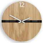 Drevené nástenné hodiny Ramzes 33 cm dub prírodný/čierny