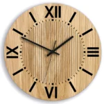 Drevené nástenné hodiny Santiago 33 cm dub prírodný/čierny