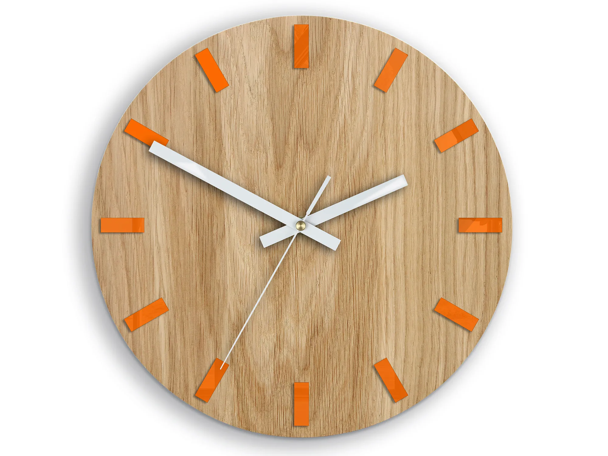 Drevené nástenné hodiny Simple 33 cm dub prírodný/oranžový Drevené nástenné hodiny Simple 33 cm dub prírodný/oranžový
