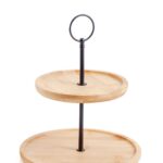Dvojposchodový servírovací podnos Modern Kitchen bambus