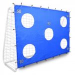 Futbalová bránka s otvormi OLSEN 240x170 cm bielo-modrá