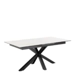 Jedálenský rozkladací stôl Heaven 168/210 cm biely mramor/čierny