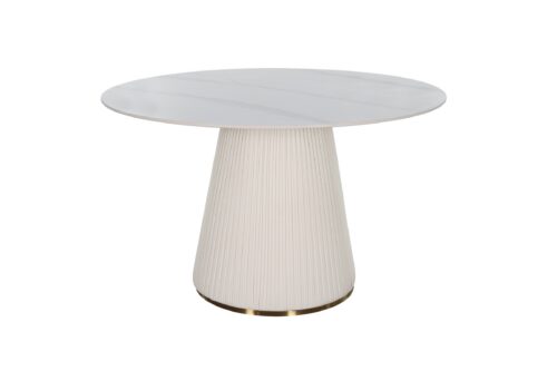 Jedálenský stôl Modig 120 cm eko koža ecru/mramor Jedálenský stôl Modig 120 cm eko koža ecru/mramor
