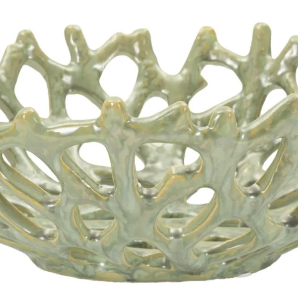 Keramická dekoratívna miska Coral 35 cm zelená