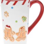 Keramický hrnček Lissa 15 cm biely/červený