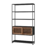 Knižnica Undro 100 cm čierna/hnedá