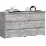 Komoda CL 100 cm 6 zásuviek betón