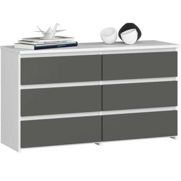 Komoda CL6 100 cm biela/grafitovo sivá