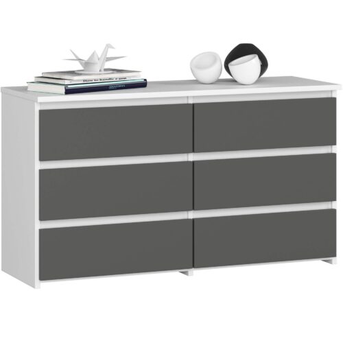 Komoda CL6 100 cm biela/grafitovo sivá Komoda CL6 100 cm biela/grafitovo sivá