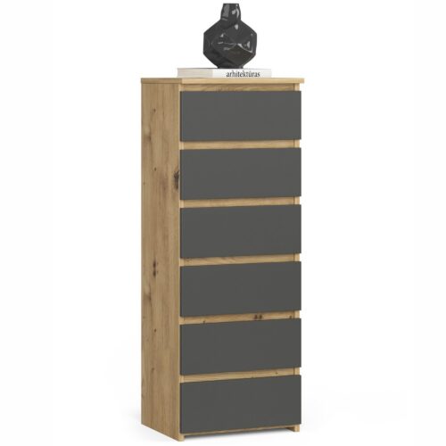 Komoda CL6 40 cm dub artisan/grafitovo šedá Komoda CL6 40 cm dub artisan/grafitovo šedá