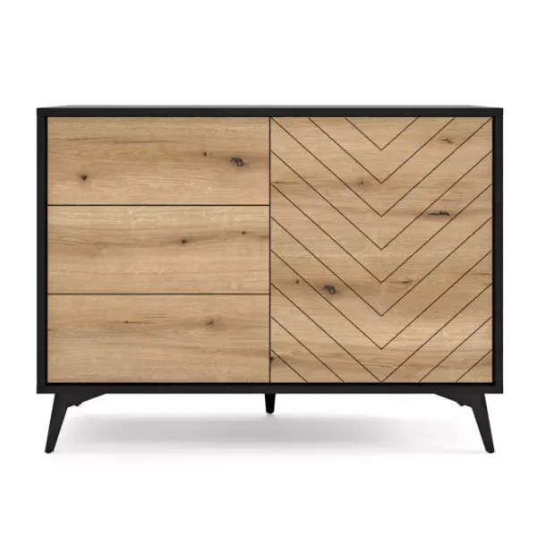Komoda Diamond KSZ 104 cm dub tmavý/čierna