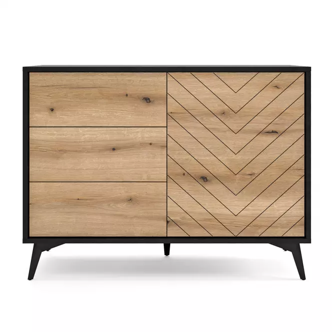 Komoda Diamond KSZ 104 cm dub tmavý/čierna Komoda Diamond KSZ 104 cm dub tmavý/čierna