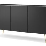 Komoda Harmony Va 144 cm čierna/čierny mramor