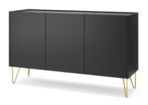Komoda Harmony Va 144 cm čierna/čierny mramor Komoda Harmony Va 144 cm čierna/čierny mramor