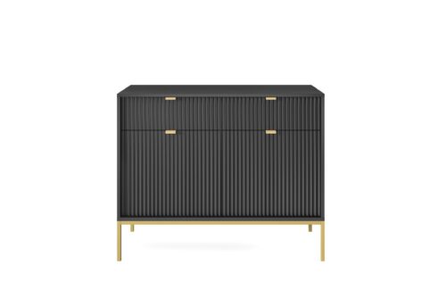 Komoda Nova 104 cm so zásuvkami čierna/zlatá Komoda Nova 104 cm so zásuvkami čierna/zlatá