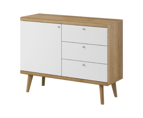 Komoda Primo 107 cm so zásuvkami dub Riviéra/biela Komoda Primo 107 cm so zásuvkami dub Riviéra/biela